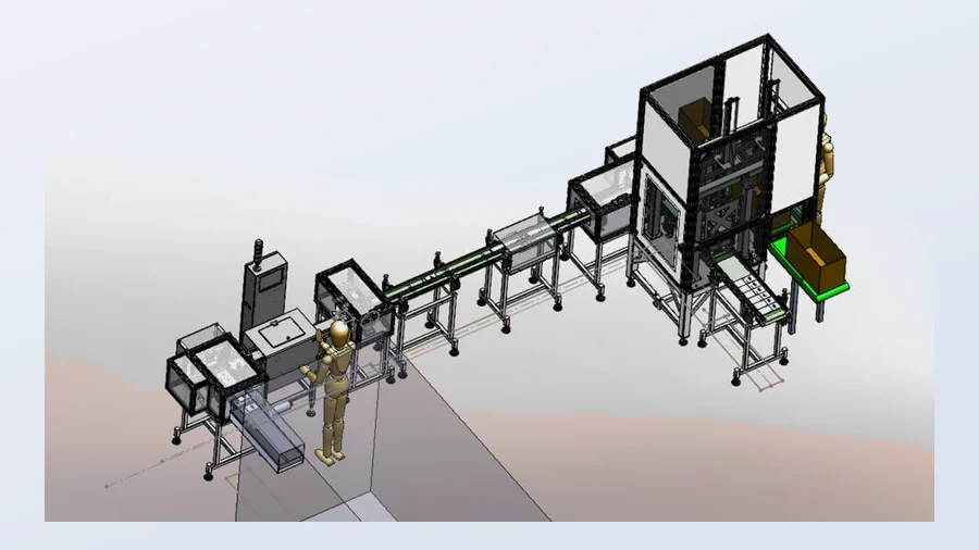 Render stacji pakowania plastrów o takcie 0,7 sekundy